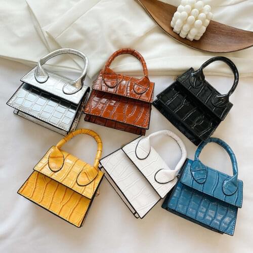 Luxury Stone Pattern Mini PU Leather Crossbody Bag For Women Shoulder Messenger Handbags 2021 Chain Travel Phone Purses Totes