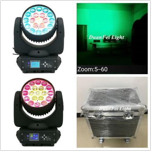 With 3 Flightcase) 12pcs DMX lyre led wash moving head beam 19x15w led rgbw moving head dj washer moving light zoom