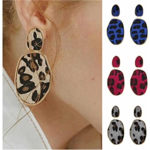 Earrings Geometric Women Party Vintage Simple for Drop Leopard Jewelry Earring