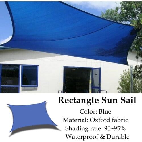 Blue Color Rectangle Pergola Oxford Sun Sail Shading 95% Waterproof Camping Outdoor Anti-UV Terrace Tent Garden Gazebo Awning