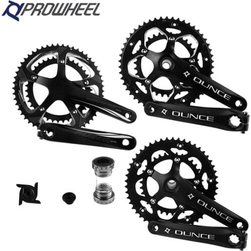 PROWHEEL 130BCD 110BCD 50-34T 53-39T Road Bike Hollow one-piece ultra-light ultra-lubricating Crankset 170mm 8/9/10/11Speed BB68