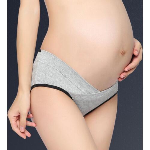 Soft Cotton Belly Support Panties for Pregnant Women Maternity Underwear Breathable V-Shaped Low Waist Panty size M L XL XXL