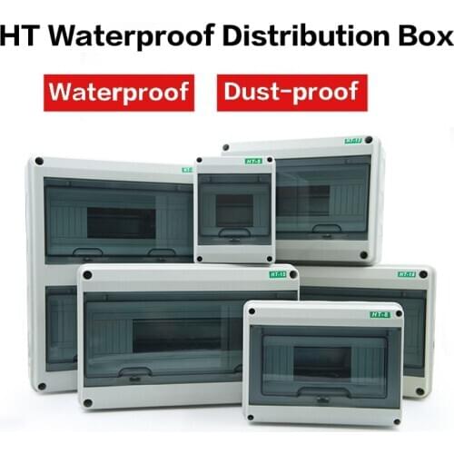HT Waterproof Series Household illumination Electrical Distribution Box MCB Waterproof Junction Wire Box ABS 5/8/12/15/18/24Ways