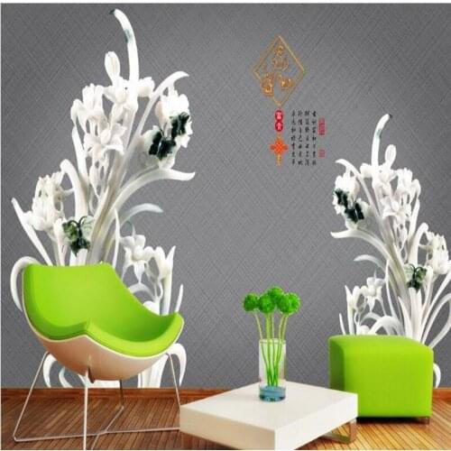 Wellyu Customized large-scale mural painters and rich elegant room Lanxiang 3D TV background wall non-woven wallpaper