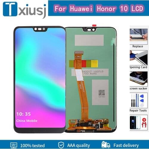 5.84'' Amoled LCD For Huawei Honor 10 COL-L29 LCD Display Touch Screen With Fingerprint Digitizer Assembly For Honor 10
