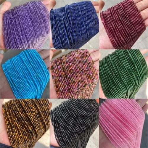 2/3mm Smooth Garnet Agates Obsidian Aventurine Labradorite Tourmaline Amazonite Small Round Section Beads Charms Jewelry Supplie