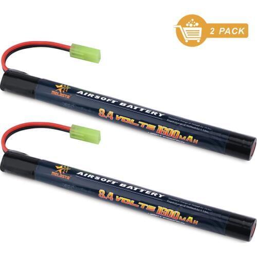 2PCS 7S 2/3A 8.4v 1600mAh Stick NIMH Airsoft Guns Battery Pack with Mini Tamiya Connector for Airsoft Mini AK series