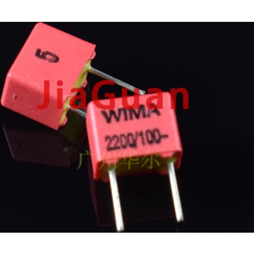 20PCS NEW RED WIMA FKP2 2200PF 100V PCM5 Audio 2200P hot sale FKP-2 2.2NF 2N2 222/100V P5MM 222 2.2NF/100V