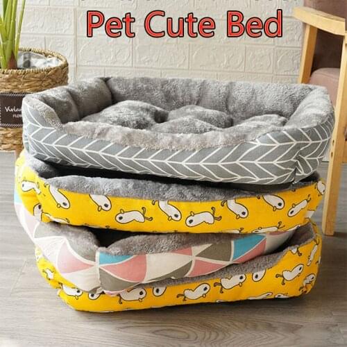 2021 baby soft large Pet Dog Bed Cat kennel Warm Dog House Soft Fleece Nest Cartoons Baskets Mat Autumn Winter Waterproof Kennel