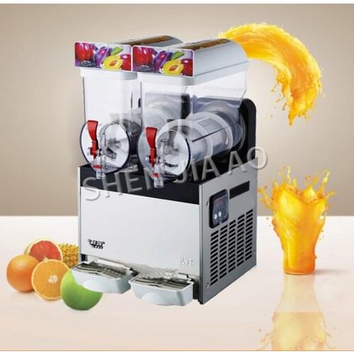 220-240V double cylinder snow melting machine 2 Tanks of Commercial ice Slush Machine 15L*2 Beverage Juice container XRJ-15LX2