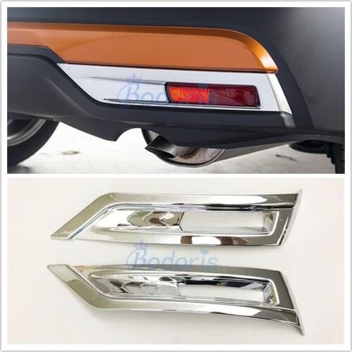 Rear Fog Light Lamp Cover Trim Foglight Bumper Garnish Molding Ring Trim Chrome For Nissan Kicks 2017 2018 2019 2020 Accessory