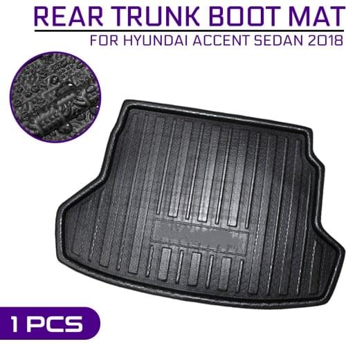 Car Floor Mat Carpet Rear Trunk Anti-mud Cover For Hyundai Accent Sedan 2018