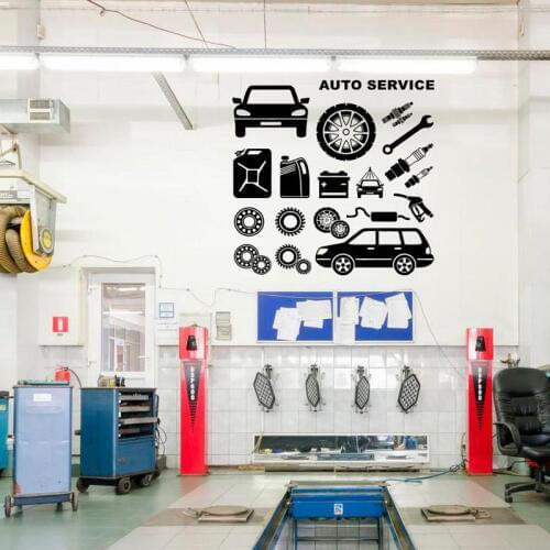 Auto Service, Tires, Repair, Car Washing,car,Wall Decal, Window Sticker,Handmade Vinyl Sticker DIY Murals Waterproof CS01