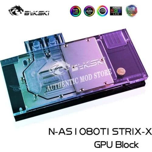 Bykski N-AS1080TI STRIX-X,Full Coverage GPU Water Block For ASUS GTX1080TI 1080 1070 Raptor Graphics Card ,VGA Cooler
