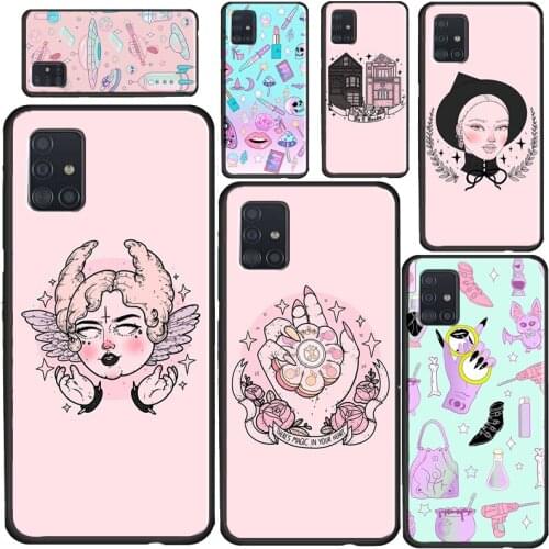 Girly Pastel Witch Goth Pattern Cover For Samsung A52 A72 A12 A32 A42 A51 A71 A41 A31 A11 A21S A20e A50 A70 A40 A20S Case