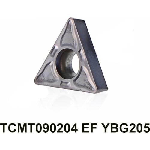 CT TCMT 090204 TCMT090204-EF YBG205 10pcs Carbide Insert Positive Inserts Finishing for Stainless Steel Metal Lathe Tools