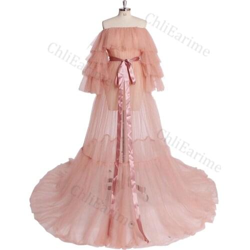 Ladies One Shoulder Tie Robe Bride Bridesmaid Dress Long Skirt