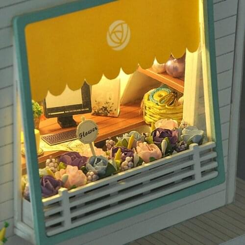 Children Playhouse Handmade Assembled DIY Cabin Model Cottage 3D Puzzles for Kid Q6PD