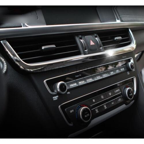 For Kia K5 2016 3pcs Chrome Car Interior Central Consoles Board Air Condition A/C Vent Outlets Cover Trim Accessories