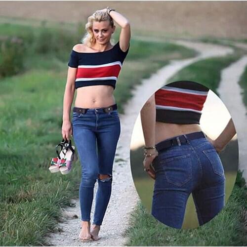Buckle-Free Belt For Jean Pants,Dresses,No Buckle Stretch Elastic Waist Belt For Women/Men,No Bulge,No Hassle Waist Belt