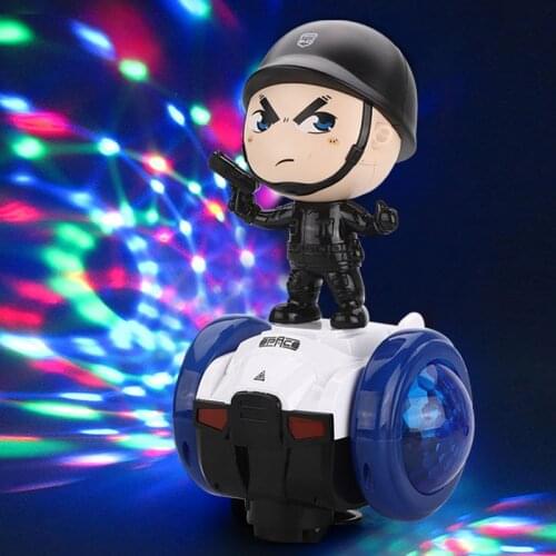 Electric universal rotating robot balance car 360-degree rotating music lighting toy car stalls toy gifts