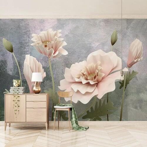 Custom Photo Wallpaper Wall Art Canvas 3D Stereoscopic Flowers Oil Painting Modern Bedroom Living Room TV Background Wall Murals