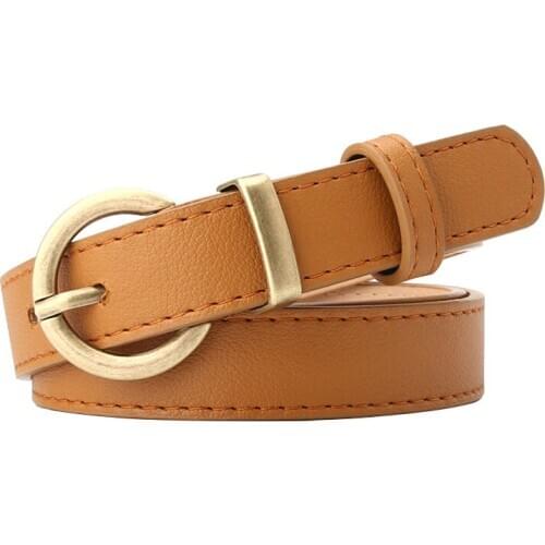 Hot Selling Women Belt Solid Color Imitation Leather Pin Buckle Womens Belts Casual Jeans Female Belt Pu Leather Girl Waistband