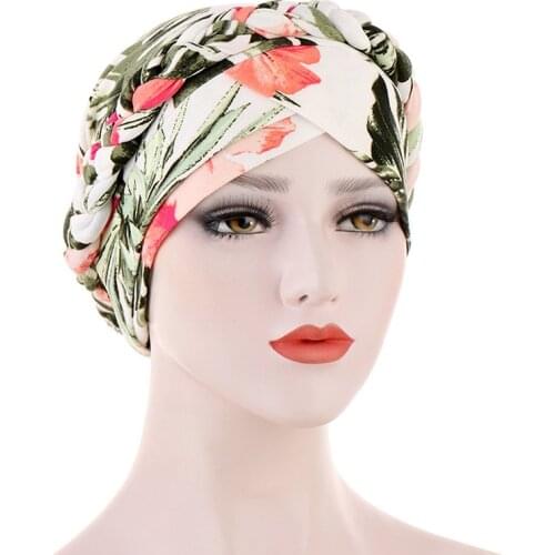 Print Cotton Muslim Turban Scarf for Women Islamic Inner Hijab Turban Cap Headwear Arab Wrap Head Scarf Hair Accessories Hat