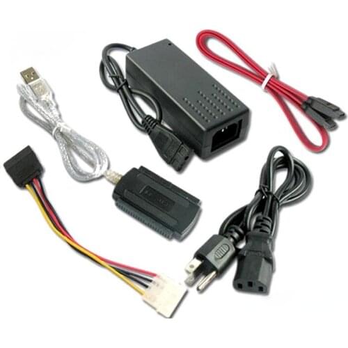 Original USB 2.0 To IDE SATA S-ATA 2.5' 3.5' HD HDD Hard Drive Adapter Converter Cable with External AC Power Adapter for Laptop