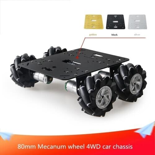 80mm Mecanum Wheel 4WD Car Chassis Mobile Robot Metal Platform Kit 4pcs High Torque Motors DIY Maker Learning Car Accessories