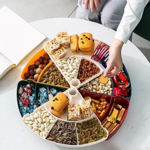 Box Rotating Multifunctional Plastic Detachable Multi-grids Fruit Tray Kitchen Storage Gadget