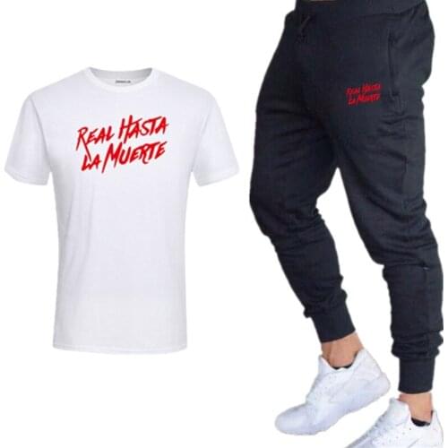 Hot Selling Mens T-Shirt + Pants Two-Piece Casual Sportswear Men And Women New Fashion Print Suit Sportswear Gym Trousers