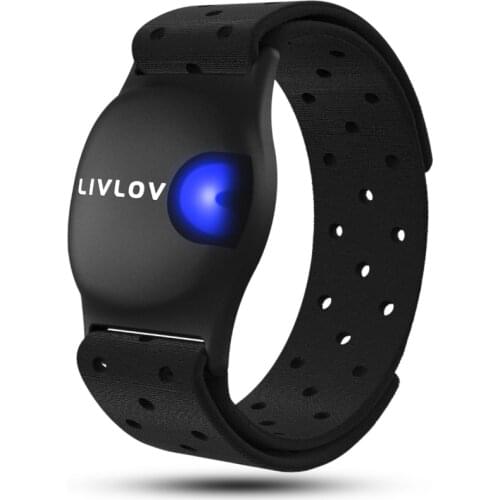 LIVLOV V9 Bluetooth ANT+ Heart Rate Monitor Armband Rechargeable HRM Sensor IP67 Waterproof Heart Rate Monitor for Fitness