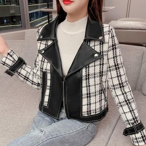 Fashion New Women Autumn Winter Slim Jackets Zipper Basic Coat Turn-down Collar Motor Biker Jacket Plus Size Elegant Coat