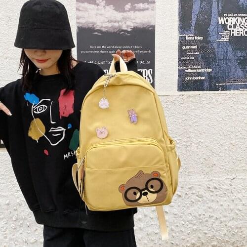 New Trend Backpack Fashion Canvas Women Backpack New Solid Color Shoulder Bags Solid Color Teenager Girl School Bag Mochilas
