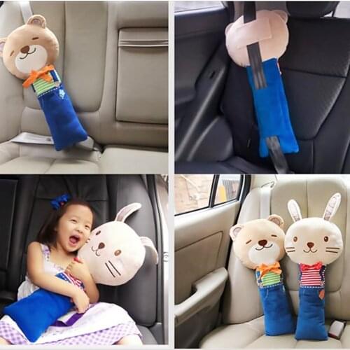 Cute Animal Car Seat Strap Belt Cover Doll Toy Adjustable Pillow Pad Cushion Cover for Kids Children Free Dropship