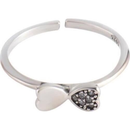 2019 New Open finger ring simple heart-shaped vintage silver ring for woman Fine jewelry