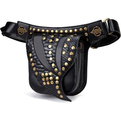 Steampunk Waist Leg Bags High Quality Leather Women Men Victorian Style Holster Bag Thigh Hip Belt Packs Messenger Shoulder Bags