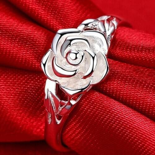 New Fashion Rose Flower Ring For Women Creative Flower Marriage Engagement Party Ring Jewelry Gift