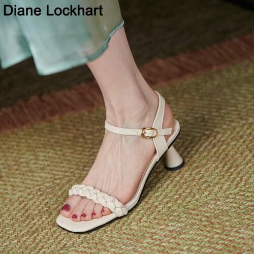 New Summer Chaussure Fashion Design Weave Women Sandals Alien High heels Ladies Casual Open Toe Shoes Size 32 41 Sandalias Mujer