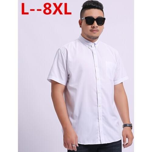 Casual 8XL 6XL Shirts 5XL Short Sleeve Shirt Men Dress Brand Clothes 2020 Summer New Arrivals Cotton Camisa Masculina Plus Size