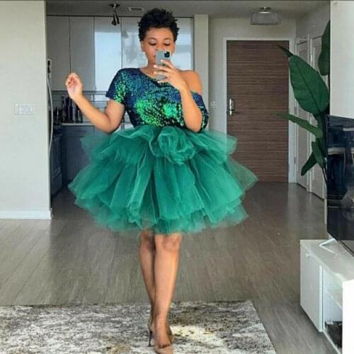 Puffy Tulle Mini Skirt Woman Tiered Lush Tulle Tutu Short Midi Skirts Not Top Part Cheap Adult Women Prom Party Skirt Plus Size