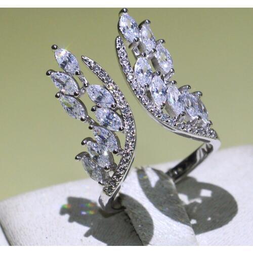 Victoria Wieck Brand New choucong Luxury Jewelry 925 Sterling Silver Marquise 5A White Cubic Zirconia CZ Party Angle Wing Ring