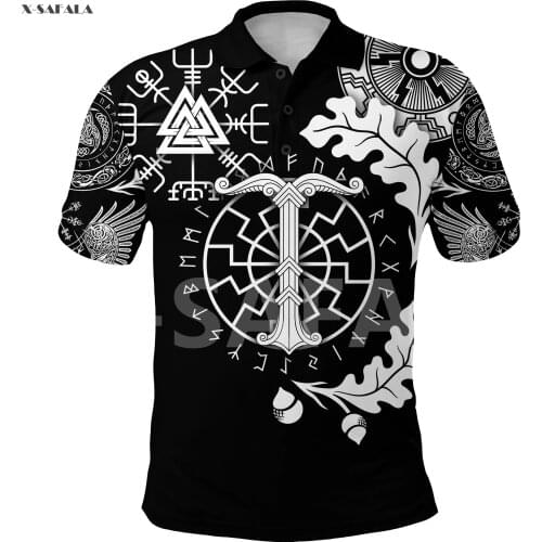 Viking Armor Phoenix Dragon God Of War Tattoo 3D Full Printed Men Women Polo Shirt Collar Short Sleeve Street Wear Casual Tee