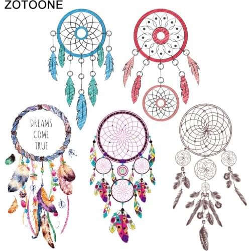 ZOTOONE 5-6pcs/lot Iron on Transfer Patches for Clothing A-level Washable Dream Catcher Clothes Stickers Heat DIY Appliques S