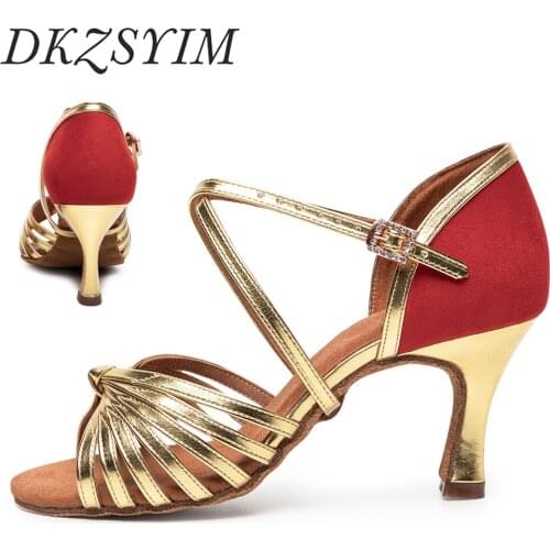 New Latin Dance Shoes for Women/Girls/Ladies Ballroom Tango&Salsa High Heeled Soft Sole Indoor Ballroom Dance Sandal