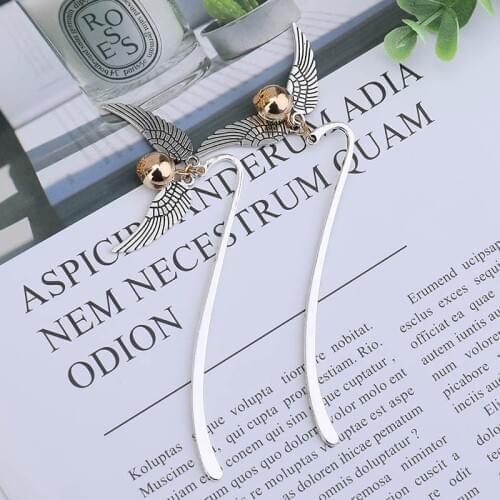 1Pc Vintage Wing Shape Bookmark Alloy Reading Page Mark for Students Teachers Graduation Gifts School Office Supplies