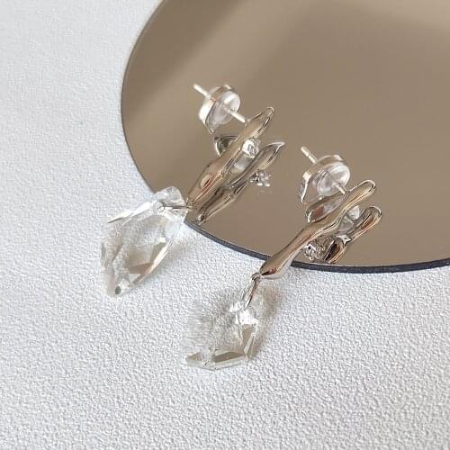 Cool wind Earrings asymmetric Earrings feminine long KVK Earrings women Crystal Earrings