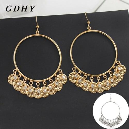 GDHY New Hot Coin Tassel Earrings Bohemian Great circle Round Drop Earrings Fringe Dangle Women Earrings Oorbellen Brincos