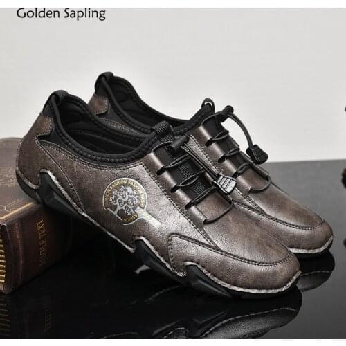 Golden Sapling Classics Loafers Men Fashion Genuine Leather Mens Casual Shoes Breathable Leisure Flats Retro Driving Footwear